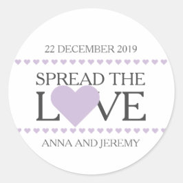 Verspreid de liefde sticker bruiloft gunsten jam h