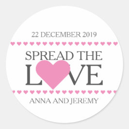 Verspreid de liefde sticker bruiloft gunsten jam h