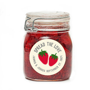 Verspreid de Liefde Strawberry Couple Favor Ronde Sticker