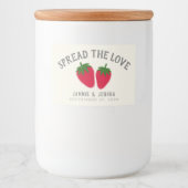 Verspreid de liefdesaardbei Jam Couple Favor Voedselcontainer Etiket (Voorkant)