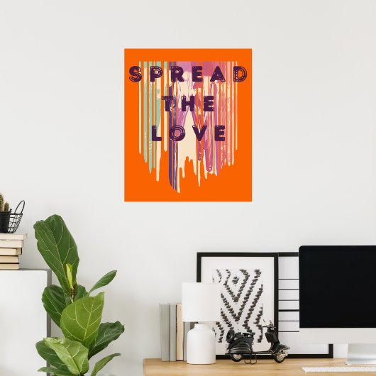 Verspreid de liefdesgesmolten kleuren positieve ci poster (Thuiskantoor)