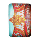 Verspreid de Sparkle Quote Red Gold Carrousel Face Badmat (Voorkant Verticaal)
