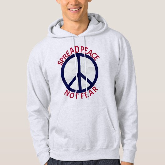 Verspreid de vrede niet bang Symbool Blue Red Mann Hoodie (Voorkant)
