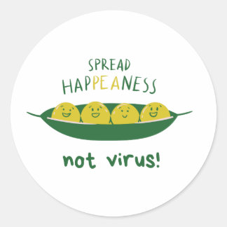 Verspreid geluk niet virus COVID 19 Ronde Sticker