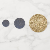 Verspreid Gold Navy Blue Stars Confetti (Achterkanten)