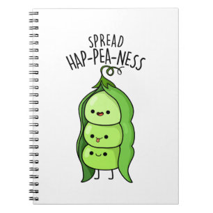 Verspreid Hap-pea-ness Moppige Erwten Woordgrap Notitieboek