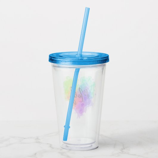 Verspreid hart acryl drinkbeker (Achterkant)