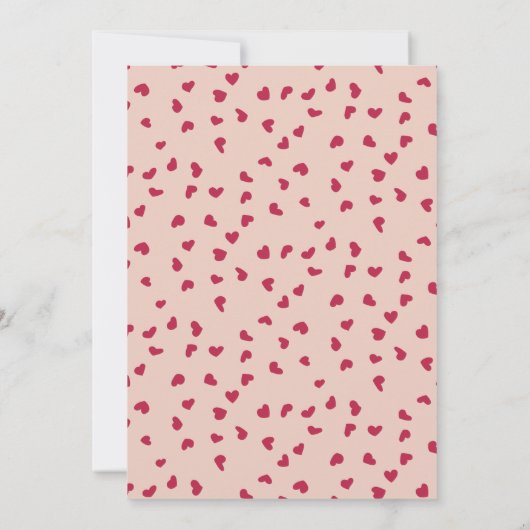 Verspreid Hart Doodles op Peach Valentijns's Party Kaart (Achterkant)