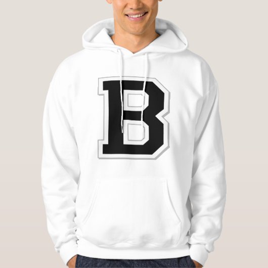 Verspreid het Initiaal Letter B Black Hoodie uit (Voorkant)