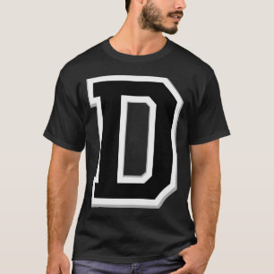 Verspreid het Initiaal Letter D Black Mannen Black T-shirt