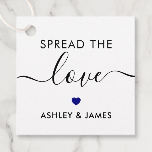 Verspreid het Label Love, Wedding Gift Label, Navy (Voorkant)