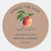 Verspreid het liefdesappel butter Kraft Paper Favo Ronde Sticker (Voorkant)