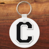 Verspreid het uit Initiaal Letter C in zwart Sleut Sleutelhanger (Voorkant)