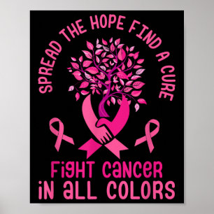 Verspreid Hoop Vind Cure Bestrijd Kanker Borstkank Poster