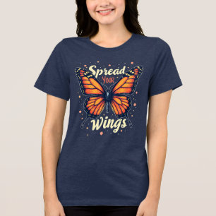 Verspreid je vleugels Motivatie vlinder Tri-Blend Shirt