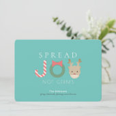 Verspreid JOY Rendier Mask Blue Christmas Feestdagenkaart (Staand voorkant)