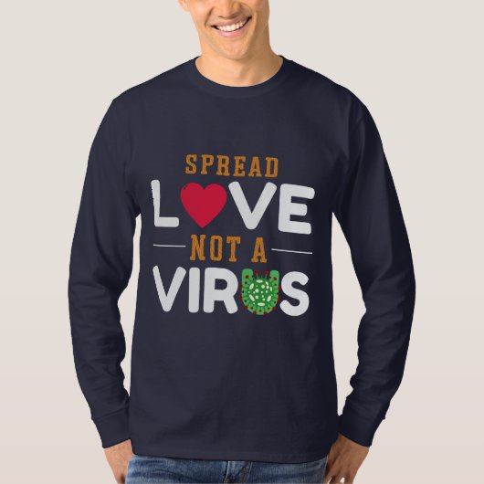 Verspreid liefde geen virus Basic T-shirt met lang (Voorkant)