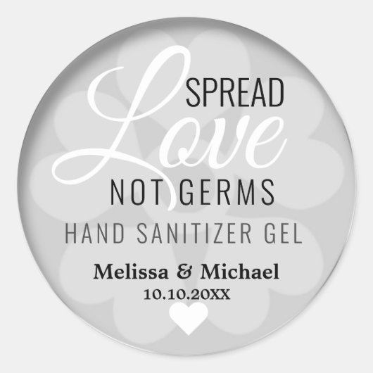 Verspreid Liefde Hand Sanitizer Wedding Favoriet Z Ronde Sticker (Voorkant)