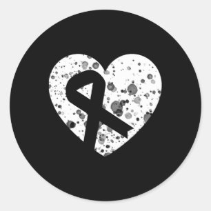 Verspreid liefde met grafisch hart en lint kanker ronde sticker