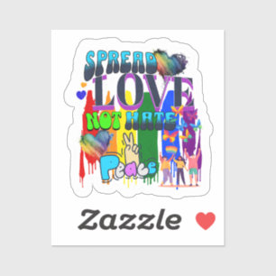 Verspreid Liefde Niet Haat   LGBTQI+ Pride Sticker