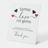 Verspreid Liefde Niet Kiemen Bruiloft Veiligheid Reclamebord Met Voetstuk (Voorkant)