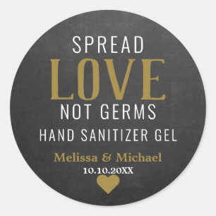 Verspreid Liefde Niet Kiemen Sanitizer Bruiloft Kr Ronde Sticker