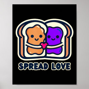 Verspreid liefde pindakaas en jelly valentine Desi Poster