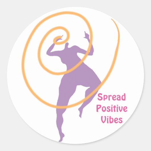 Verspreid positieve vibes ronde sticker (Voorkant)