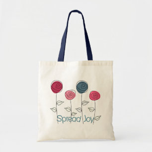Verspreid Roze Blauwe Bloemen Van Vreugde Tote Bag
