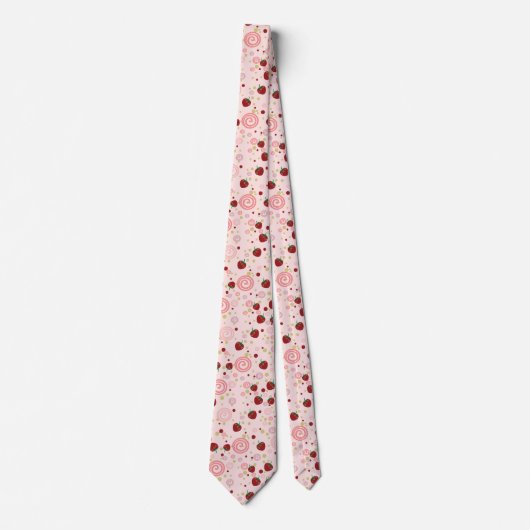Verspreid Strawberry Swirl Pattern Stropdas (Voorkant)