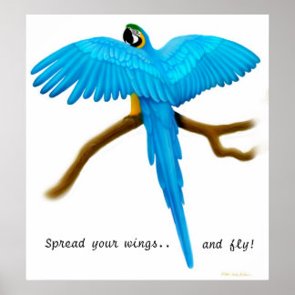 Verspreid uw Wings Parrot Druk Poster