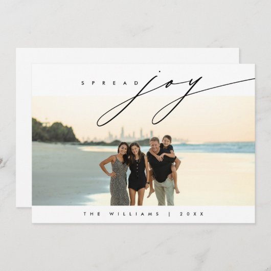 Verspreid vreugde, Kerstmis Familie Foto Overlay Feestdagenkaart (Voorkant / Achterkant)