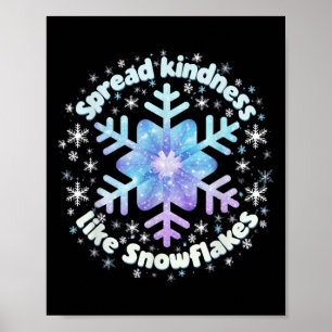 Verspreid vriendelijkheid als sneeuwvlokken Kerstl Poster