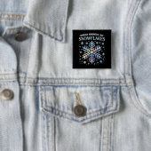 Verspreid vriendelijkheid als sneeuwvlokken Kerstl Vierkante Button 5,1 Cm (In situ)