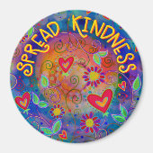 Verspreid Vriendelijkheid Inspirerende Quote harte Magneet (Voorkant)