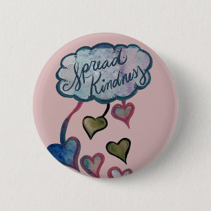 Verspreid vriendelijkheid Liefde Cloud Art Ronde Button 5,7 Cm