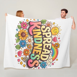 Verspreid Vriendelijkheid – Mooie Bloemrijke Regen Fleece Deken