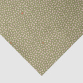 Verspreide Abstracte beige Stippen op Olijfgroen Tissuepapier (Detail)