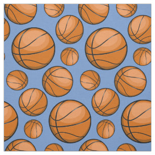 Verspreide Basketballen Licht Blauw Stof