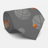 Verspreide Basketballen | Sportcadeau Stropdas (Opgerold)