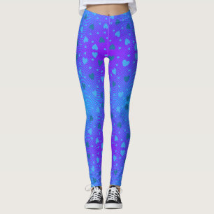 Verspreide blauwe harten in wervelende diamanten r leggings