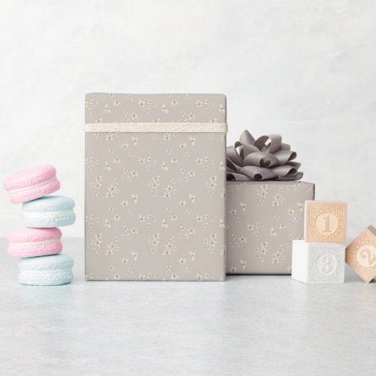 Verspreide bloemen cadeaupapier (Baby Shower)