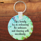  Verspreide Bloemen Inspirerend Quote Sleutelhanger (Voorkant)