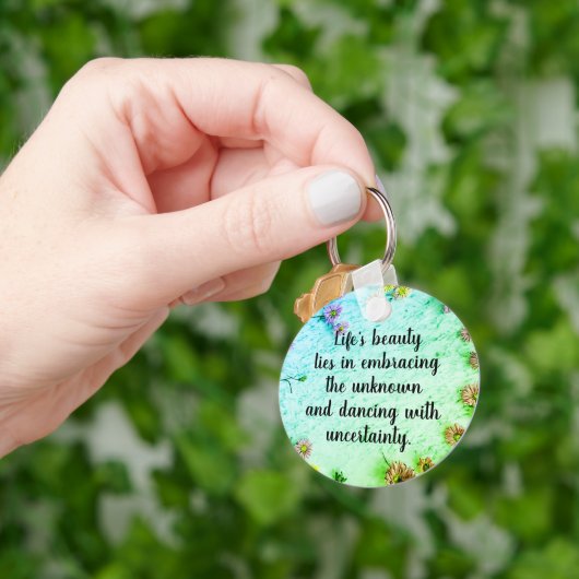  Verspreide Bloemen Inspirerend Quote Sleutelhanger (Hand)