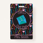 Verspreide gekleurde pennen | Kantoor Hall Pass Ba Badge (Voorkant)