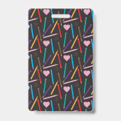 Verspreide gekleurde potloden | kantoorgangpasbadg badge (Achterkant)