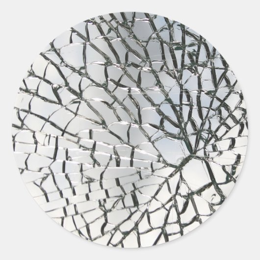 Verspreide glastextuur ronde sticker (Voorkant)