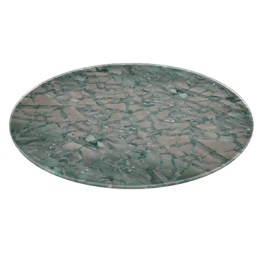 Verspreide glazen blik snijplank (Hoek)