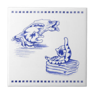 Verspreide handdoeken Kitty Cat Badkamer Toile Loo Tegeltje