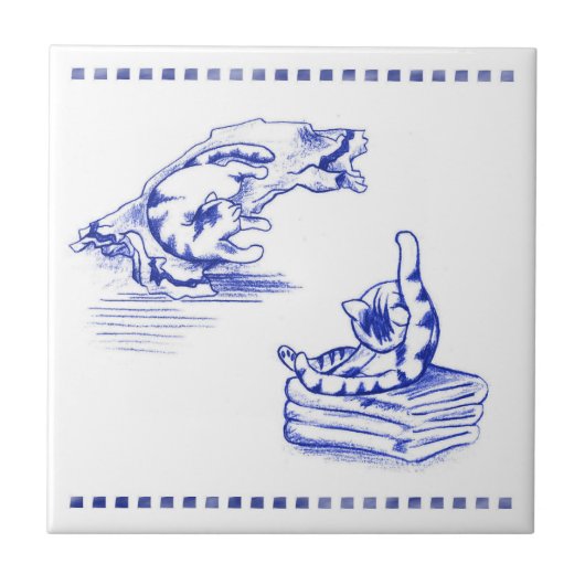 Verspreide handdoeken Kitty Cat Badkamer Toile Loo Tegeltje (Voorkant)